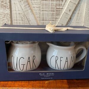 Rae Dunn White Sugar and Creamer Set
